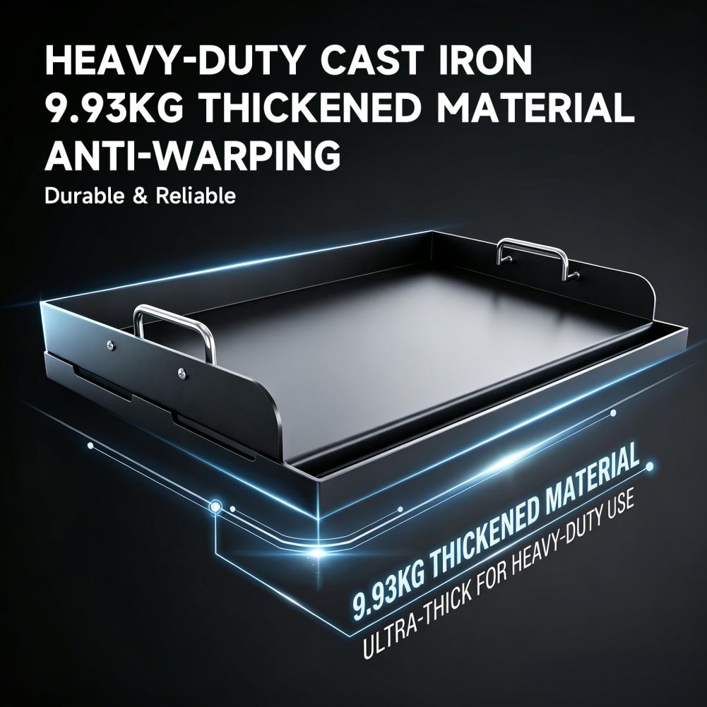 Camping Cooking Flat Top - Non Stick Cast Iron Griddle Thick