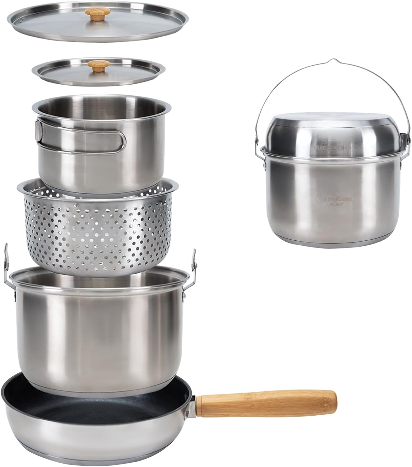 Camping Cooking Kitchen Set - 304 Stainless Steel Camping Cookware Set