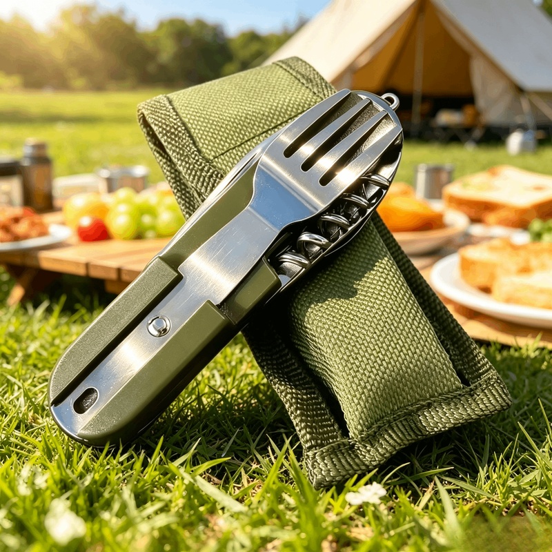 Stainless Steel 7 in 1 Camping - Camping Cooking And Cutlery Set review and price