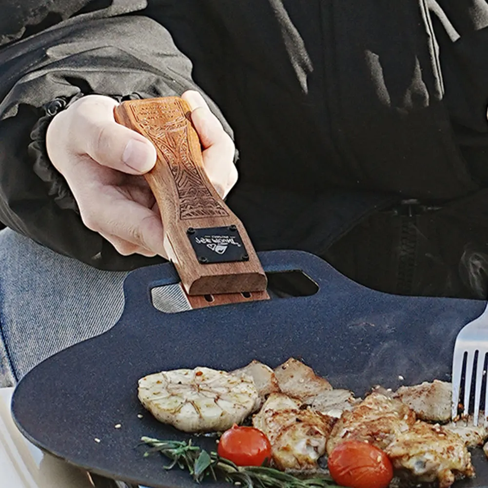 Outdoor Natural Wood Grill Pan - Campfire Cooking Anime review and price