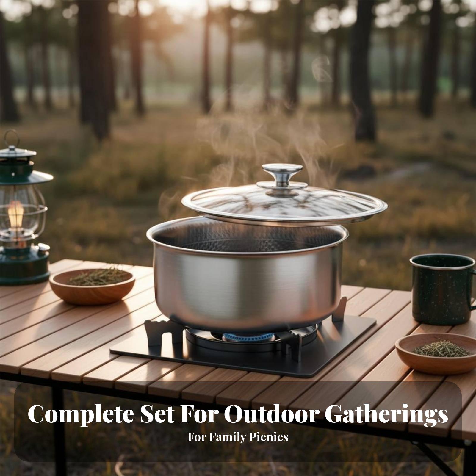 Camping Cook Set Stainless Ste - Camping Cooking Set Detachable Handle review and price