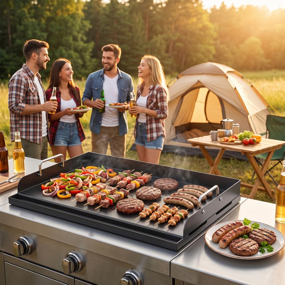 Thick Cast Iron Baking Pan Pre - Camping Cooking Flat Top review and price