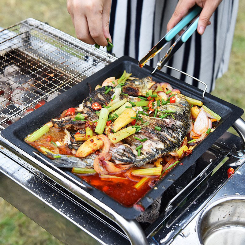 Outdoors Thick Square Grill Pa - Campfire Cooking Anime review and price