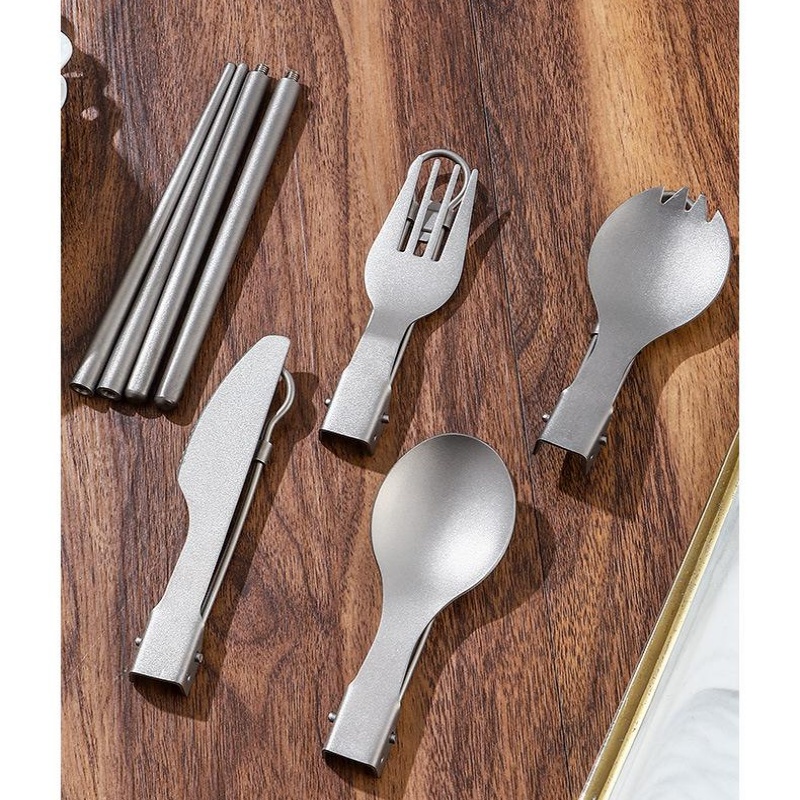 Titanium Foldable Utensil Set  - Camping Cooking And Cutlery Set review and price