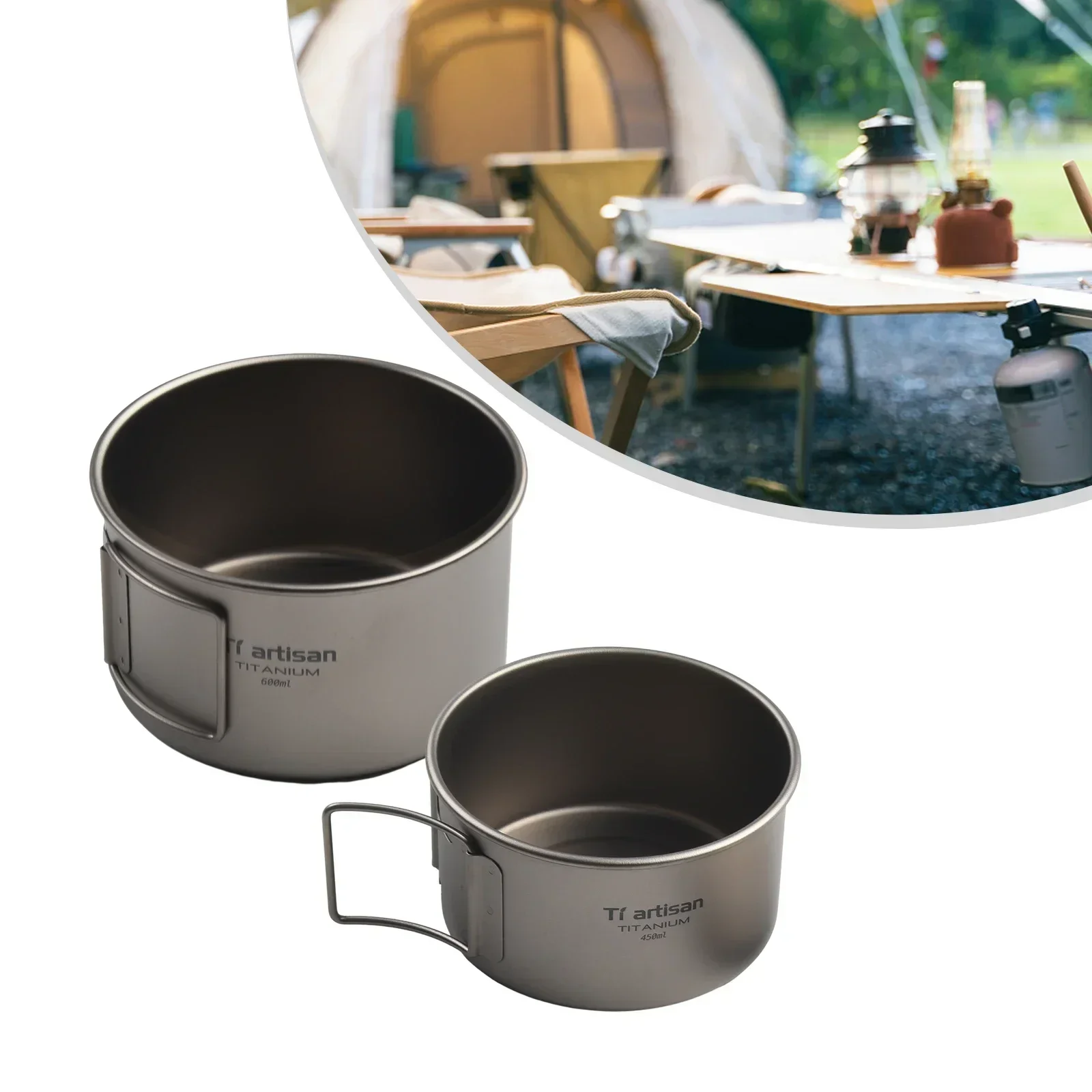 Titanium Bowl With Folding Han - Campfire Cooking Anime review and price